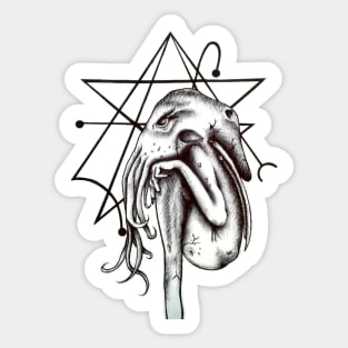 Cthulhu black and white Sticker